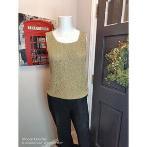 Suzelle Gold Mesh Tank Top  Small